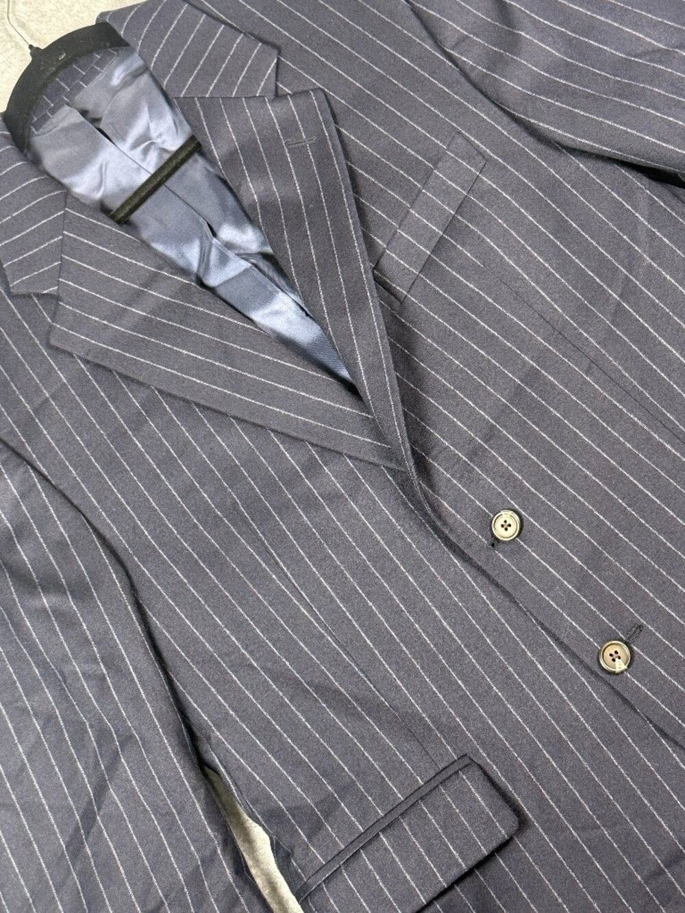 Lauren Ralph Lauren Wool Cashmere Pinstripe Blazer Jacket Navy Size 41R